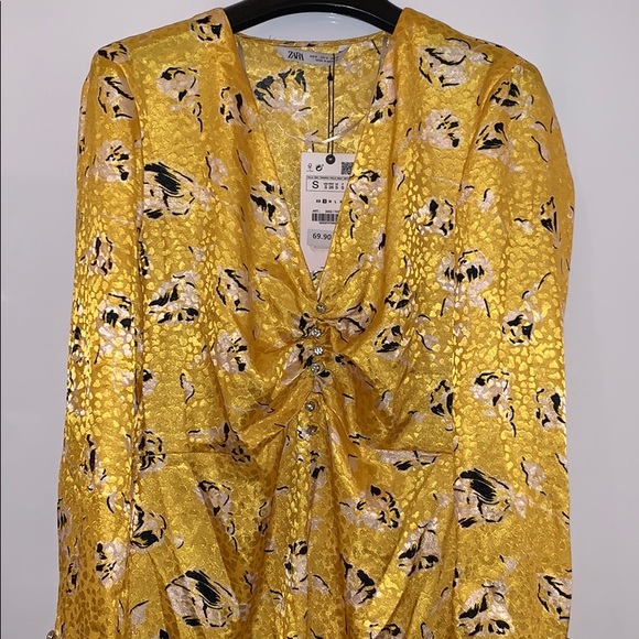 gold shirt dress zara